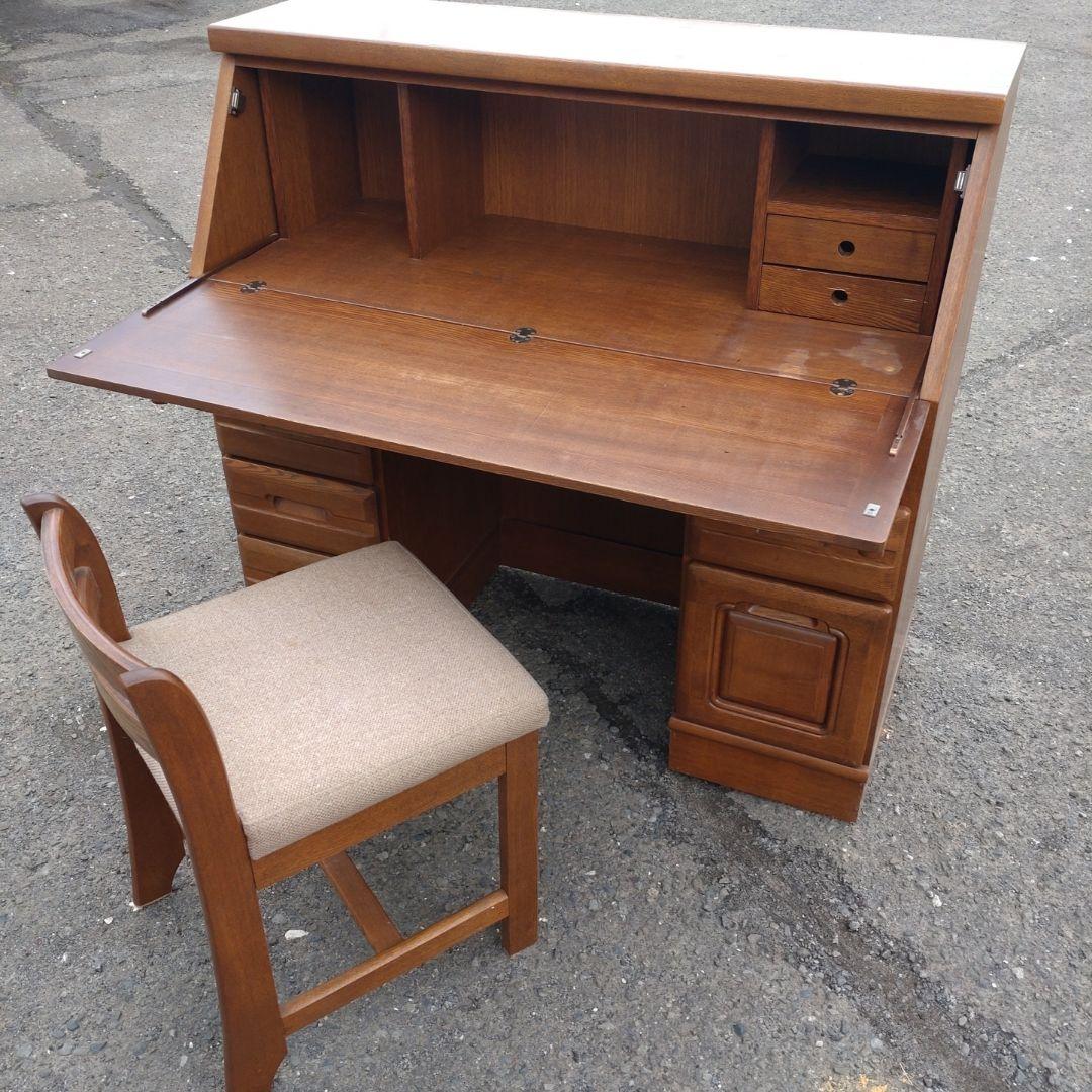 ライティングビューロー　アンティーク家具　 木製ブラウンデスク