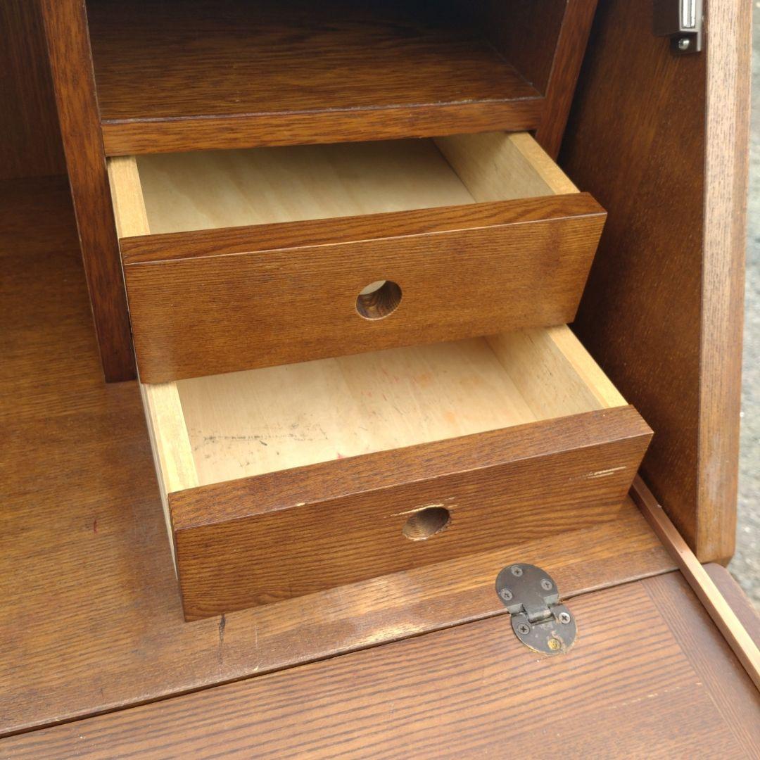 ライティングビューロー　アンティーク家具　 木製ブラウンデスク