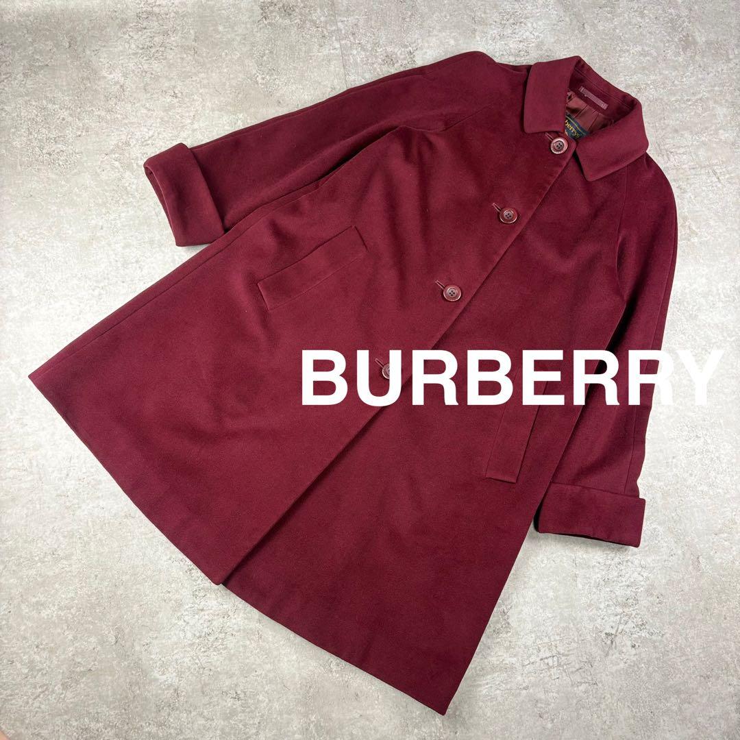 美品　バーバリー　BURBERRY アンゴラ　バルカラー　Aライン　コート　7