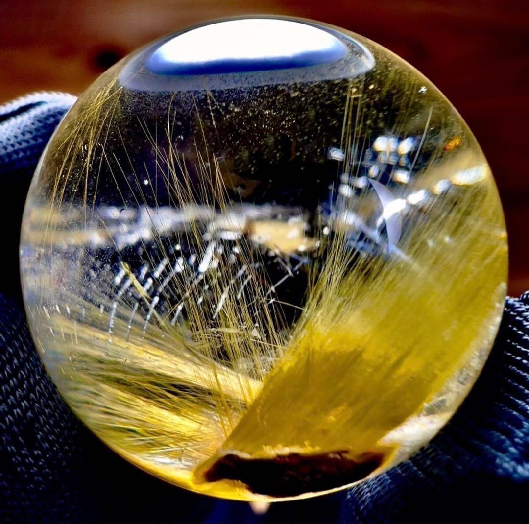 23.6mm 透明度抜群 ルチルクオーツ 丸玉