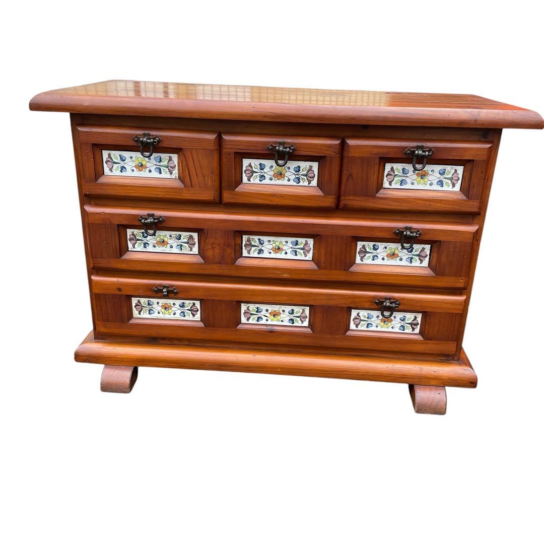 廃盤　希少　ACTUS アクタス バレンシア タイル チェスト スペイン 天然木