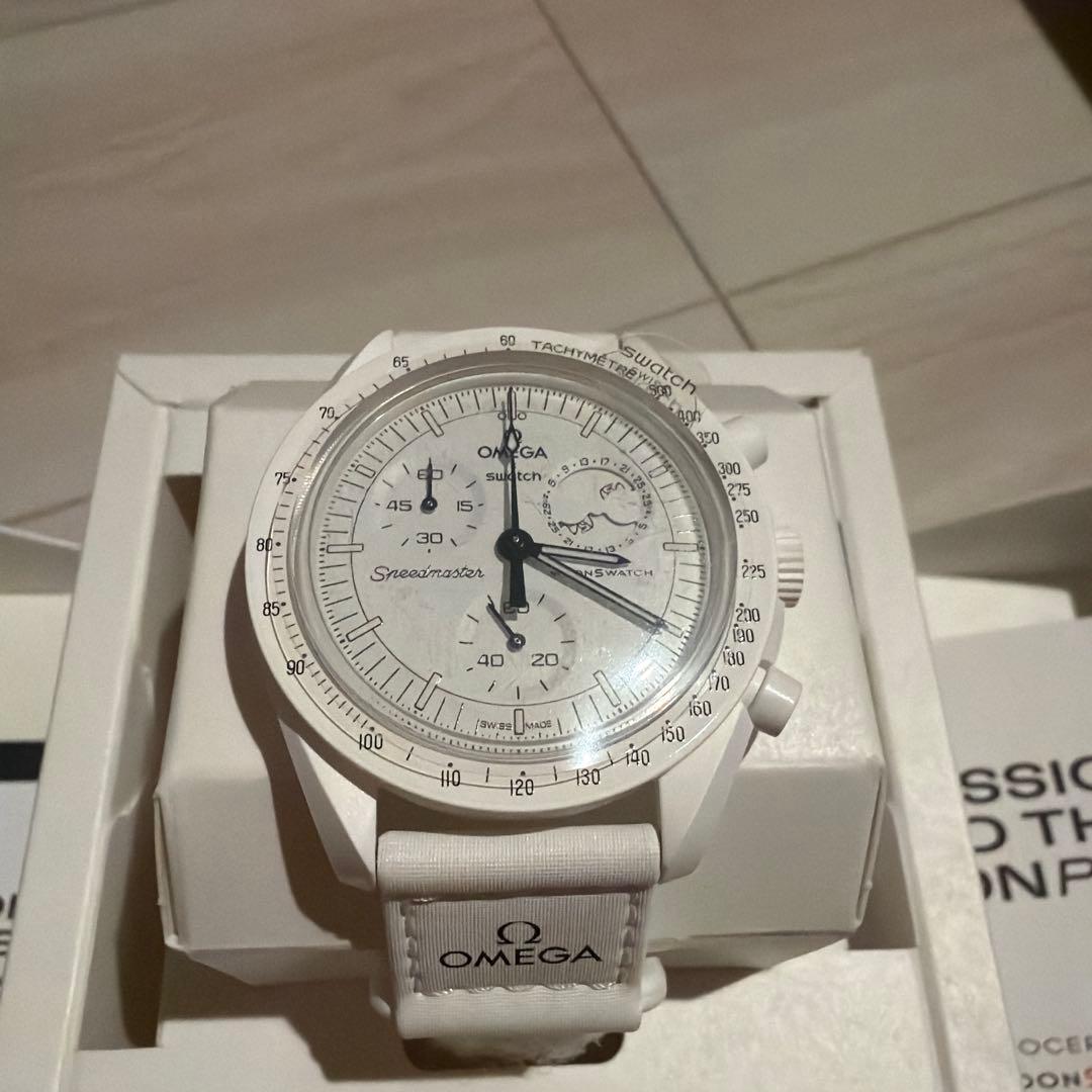 シ*ツ様 オメガ ミッション・トゥ・ザ・ムーンフェーズ　ホワイト　swatch