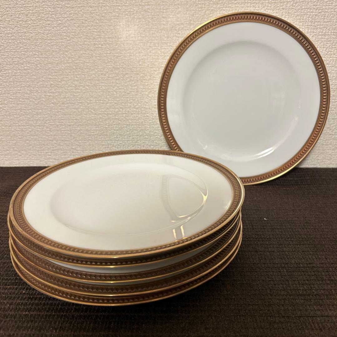 大倉陶園　クラウンエンボス　デザートプレート　20.5cm 金彩金蝕