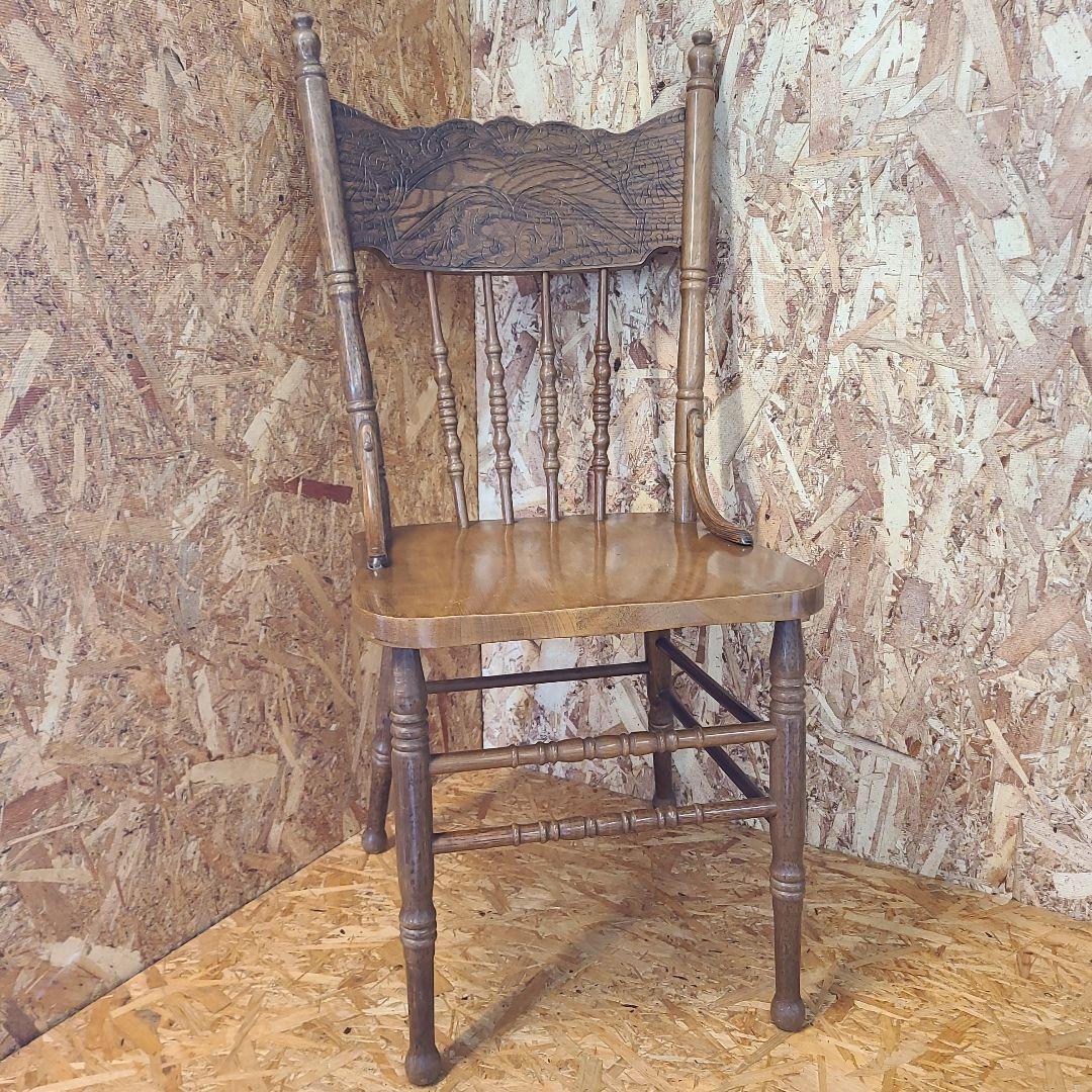 3 山善 椅子 アンティーク調 チェア　ウィンザーチェア