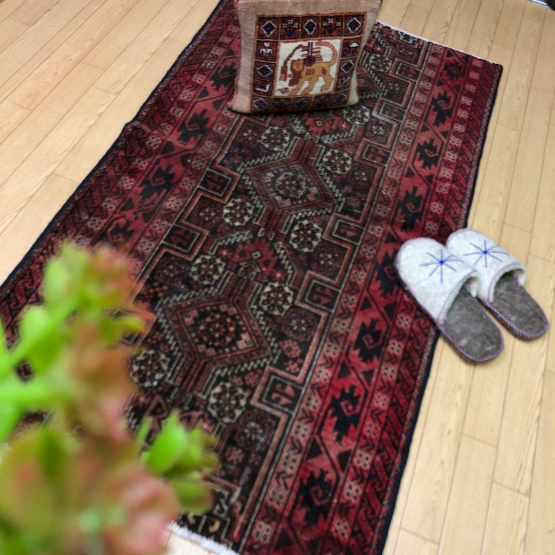 ペルシャ絨毯 ペルシャヴィンテージラグ 163x89 手織り オールド