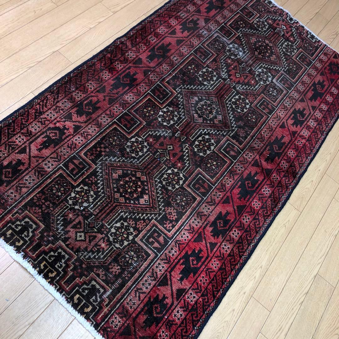 ペルシャ絨毯 ペルシャヴィンテージラグ 163x89 手織り オールド