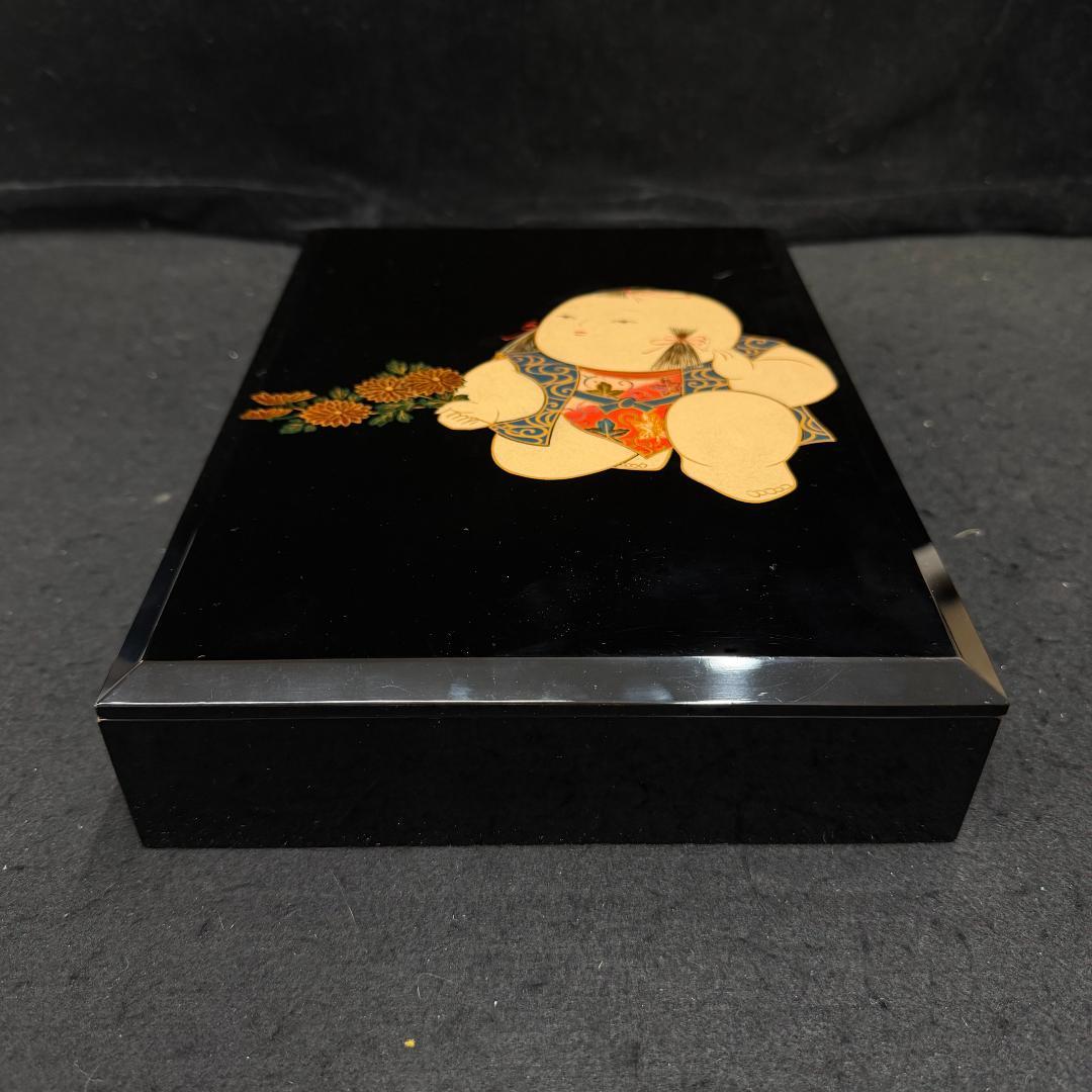 硯箱 平安 象彦 蒔絵 象嵌 硯 水滴 書道具　唐子紋