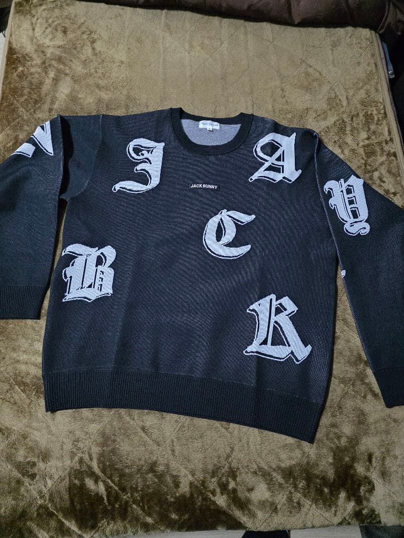 新品JackBunnyジャックバニーメンズクルーネックニットゴルフウェアセーター