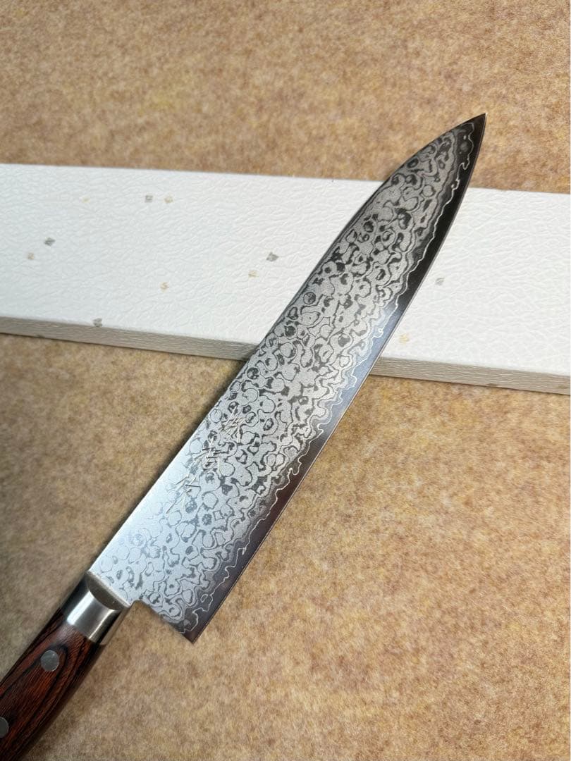 堺椿作　牛刀　VG10ダマスカス　7寸　包丁