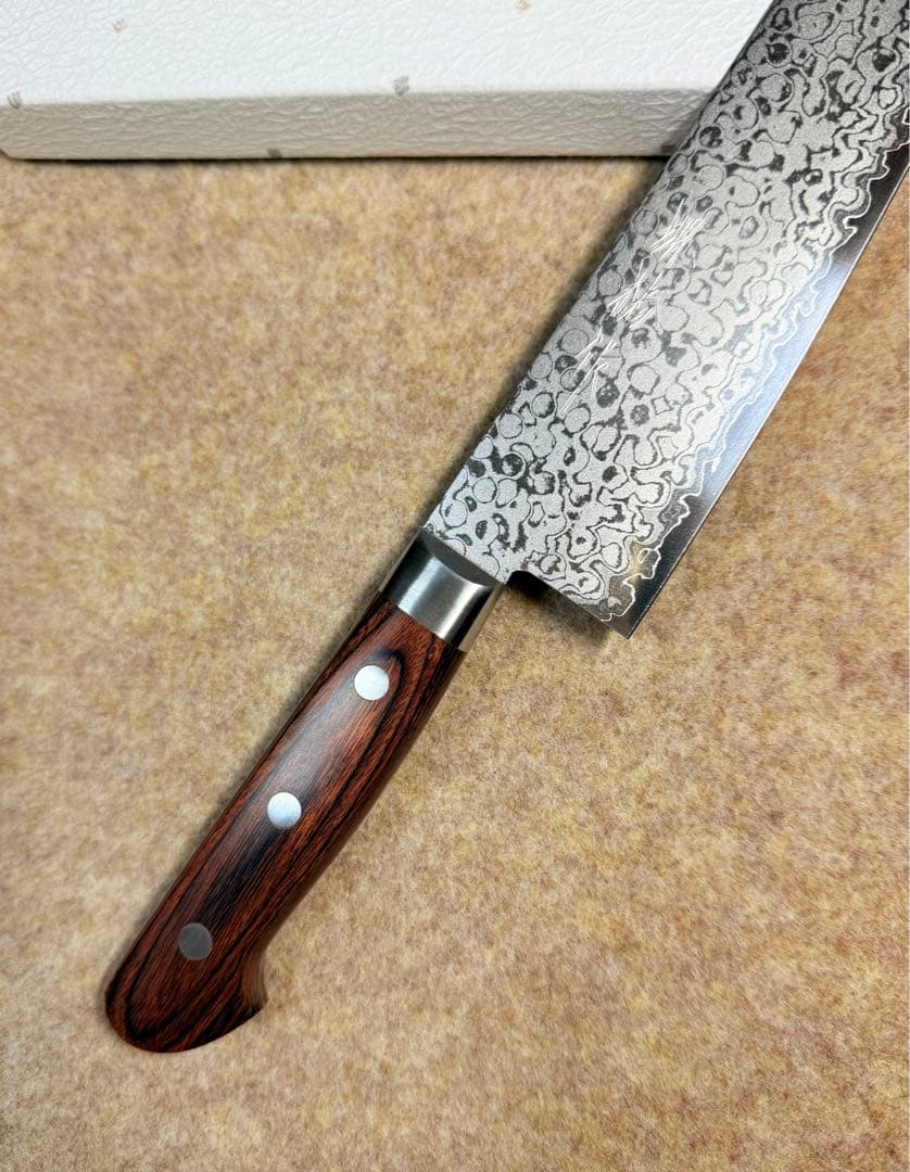 堺椿作　牛刀　VG10ダマスカス　7寸　包丁