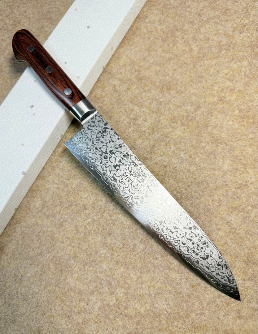 堺椿作　牛刀　VG10ダマスカス　7寸　包丁