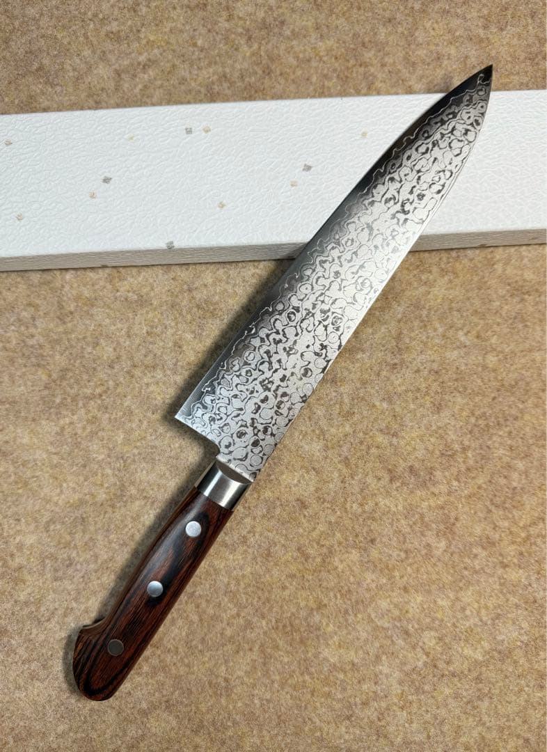 堺椿作　牛刀　VG10ダマスカス　7寸　包丁