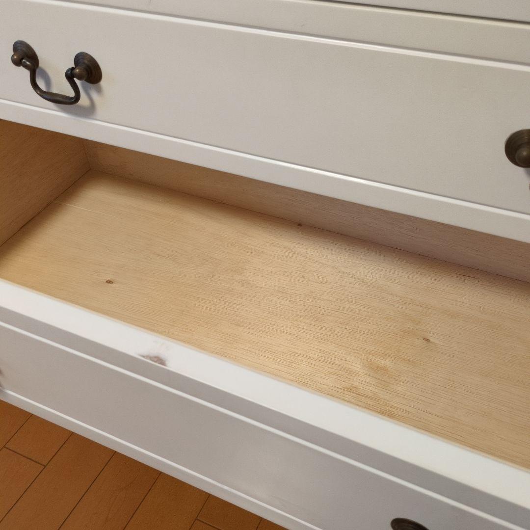 ホワイト木製チェスト 5段 ③