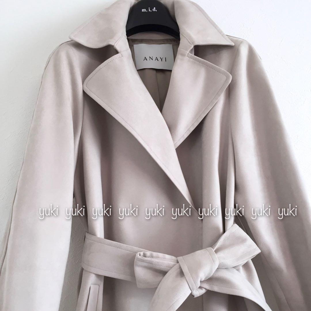 ANAYI フェイクスエード ボンディングコート