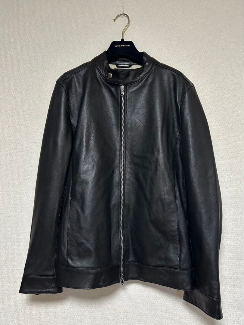 nano universe/レザージャケット/sizeM/黒/ラムレザー