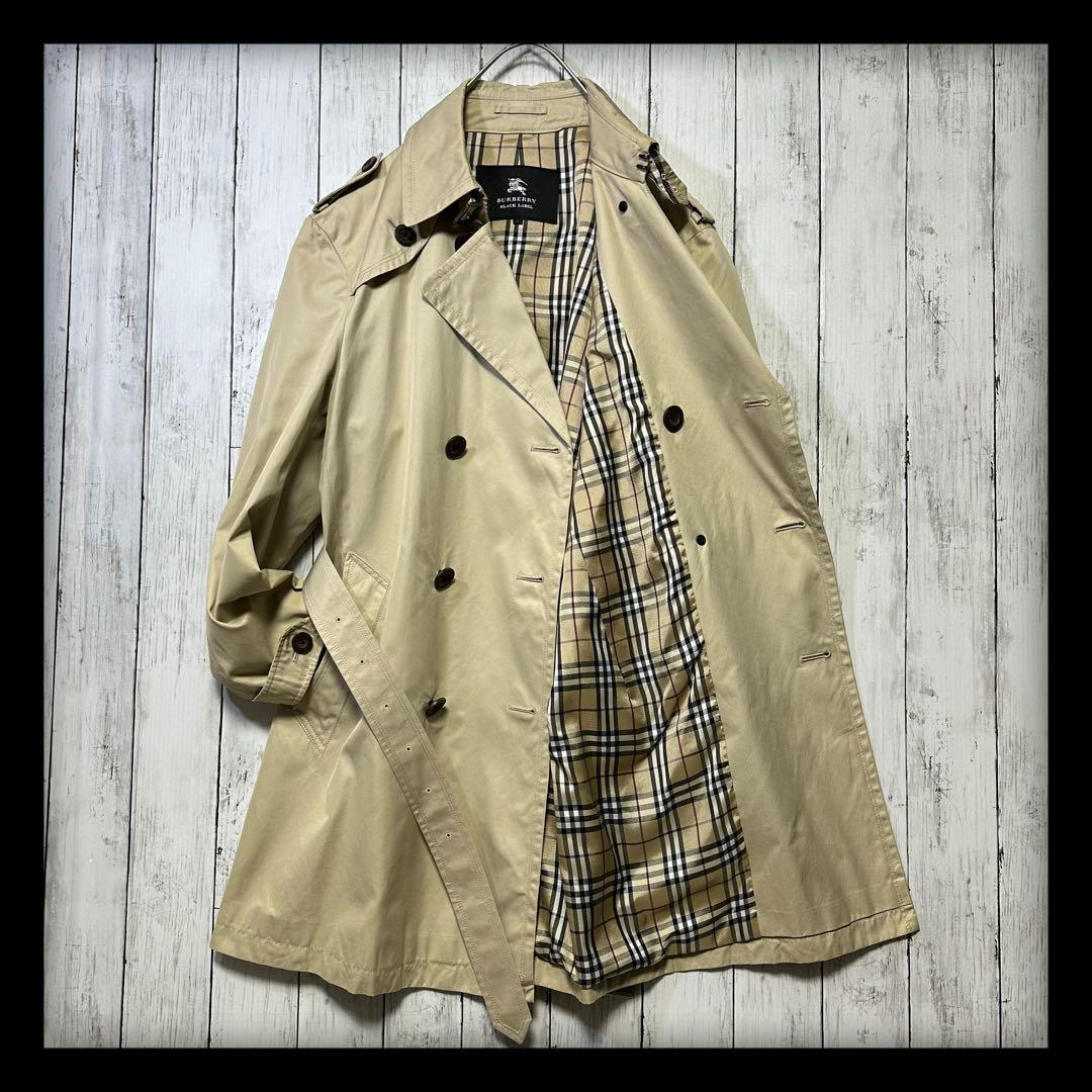 【BURBERRY BLACK LABEL】トレンチコート☆L☆裏地ノバチェック