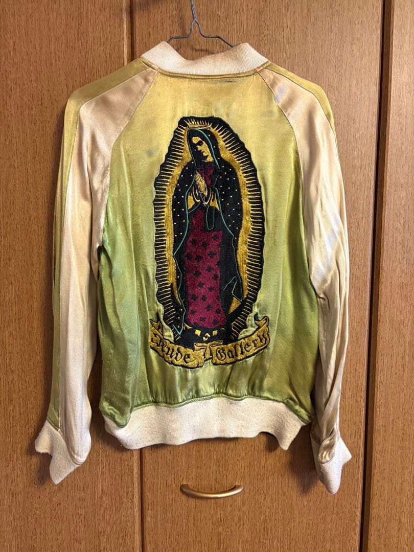 わ*お様 y2k RUDE GALLERYマリア刺繍リバーシブルスカジャン　チバ