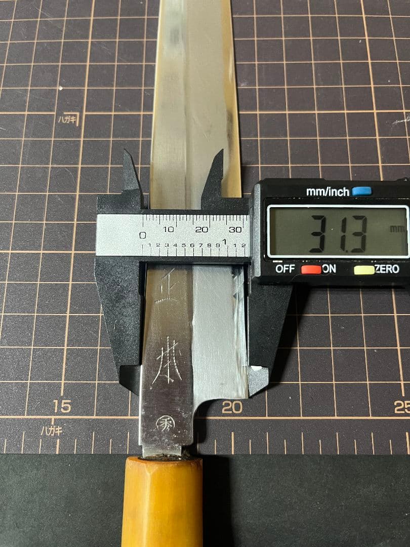 築地正本 柳刃包丁 白水牛 刃渡り27cm 白鋼ニ 鞘付き 正本 包丁 手研済み