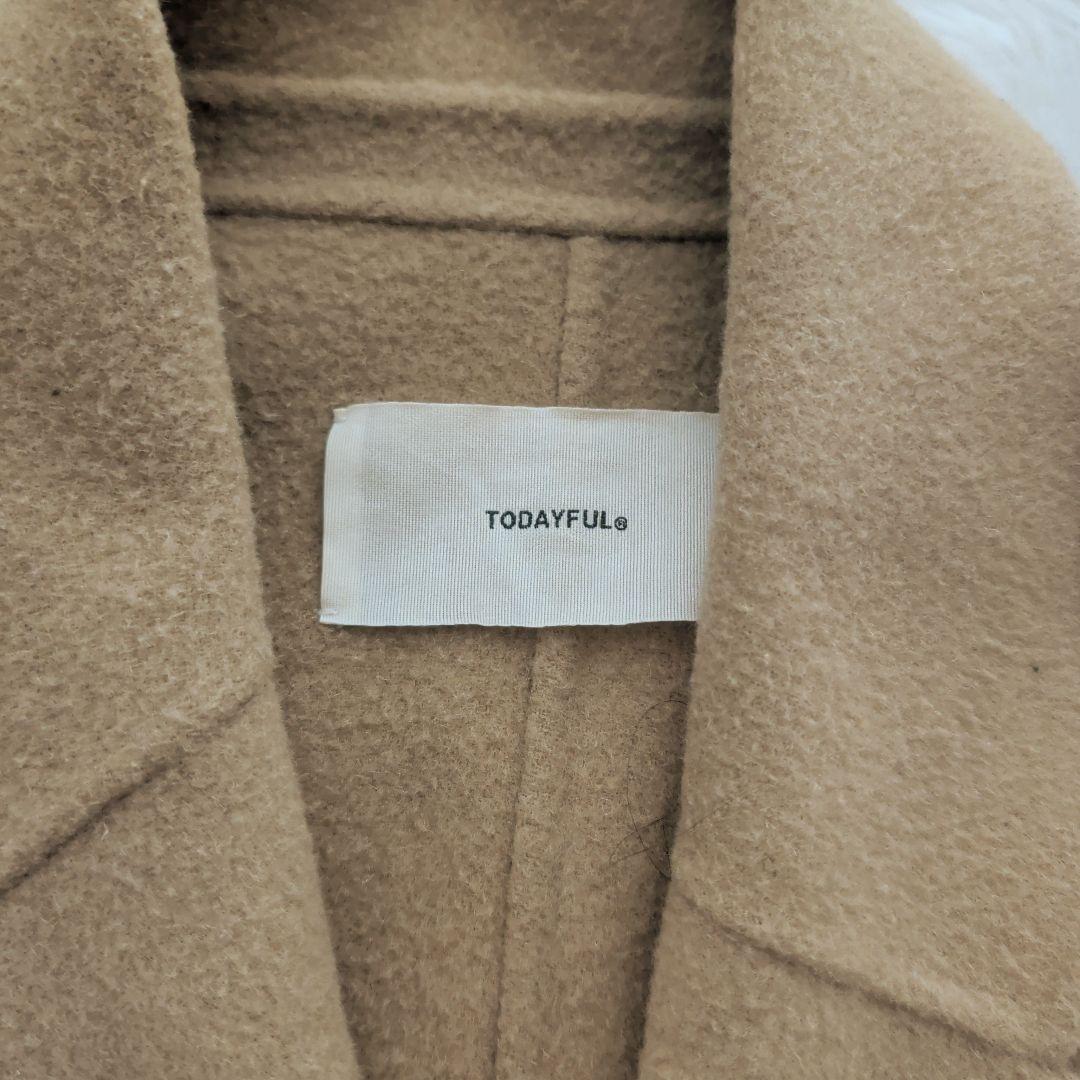 現行 TODAYFUL リバーコート ダブルフェイス ロング 38 ベージュ