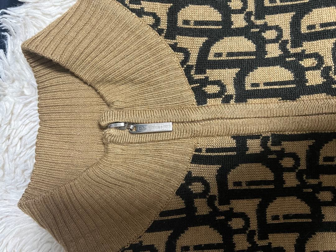 CHRISTIAN DIOR オブリック モノグラム ジップアップ セーター