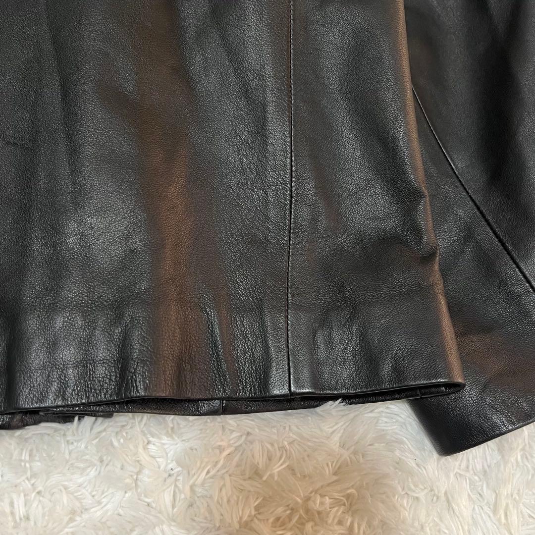 雑誌掲載✨ 自由区　ラムレザー ジャケット　ノーカラー