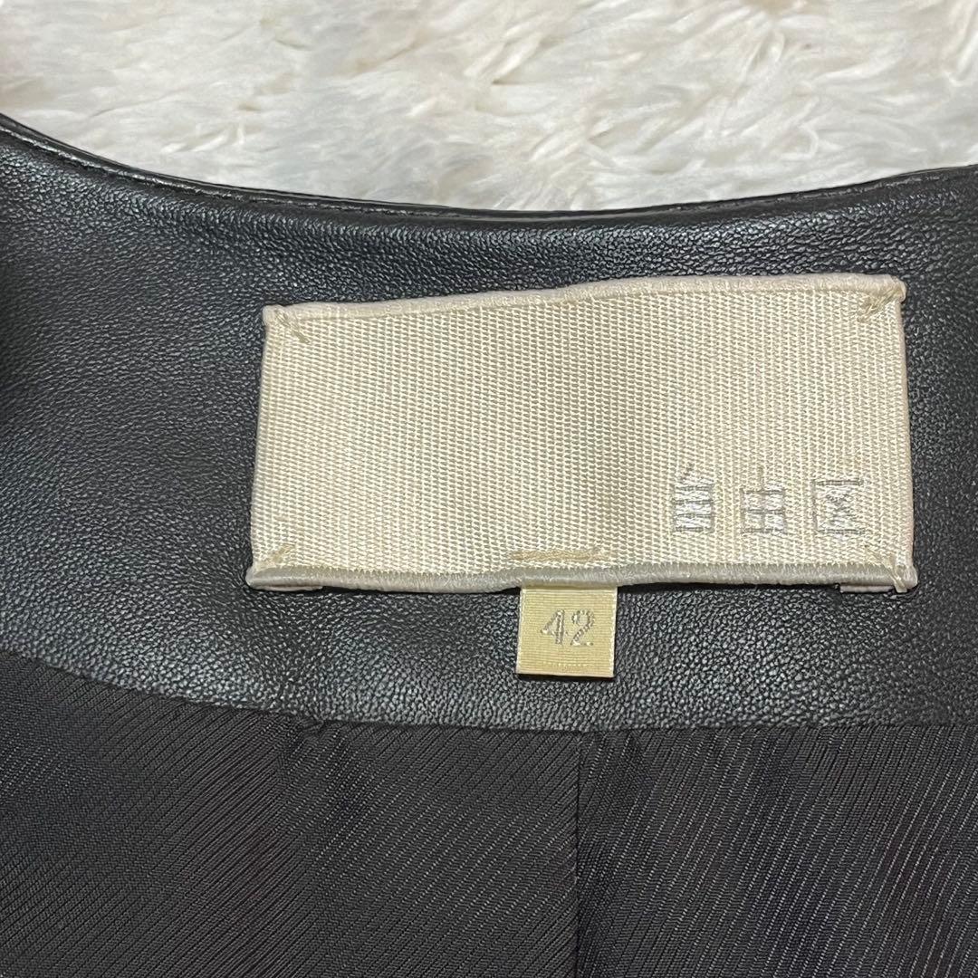 雑誌掲載✨ 自由区　ラムレザー ジャケット　ノーカラー