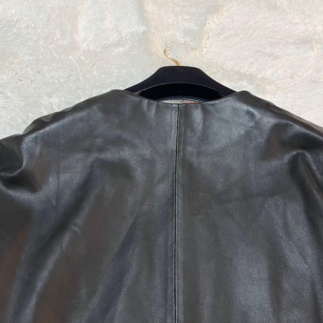 雑誌掲載✨ 自由区　ラムレザー ジャケット　ノーカラー
