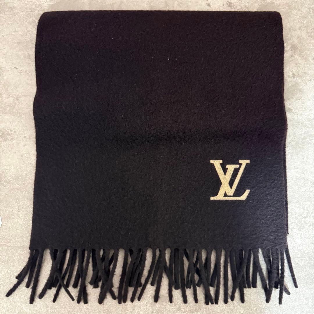 LOUIS VUITTON ブラック カシミヤ マフラー