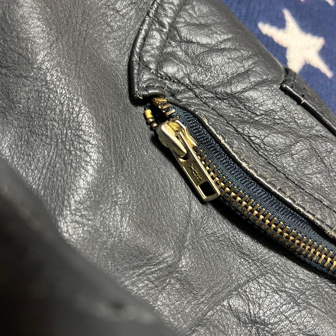 70s80s 民間品 フランス軍パイロット レザージャケット フレンチミリタリー