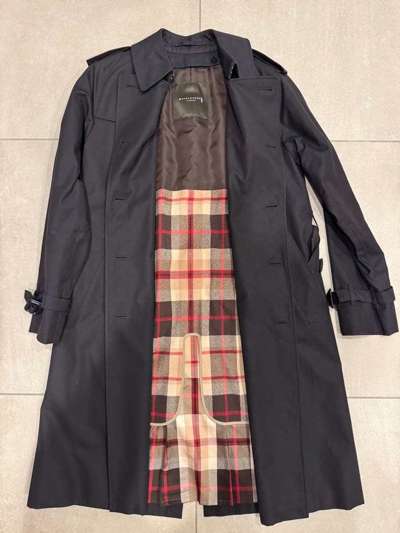 美品　マッキントッシュロンドン　トレンチコート　ブラック　Lサイズ