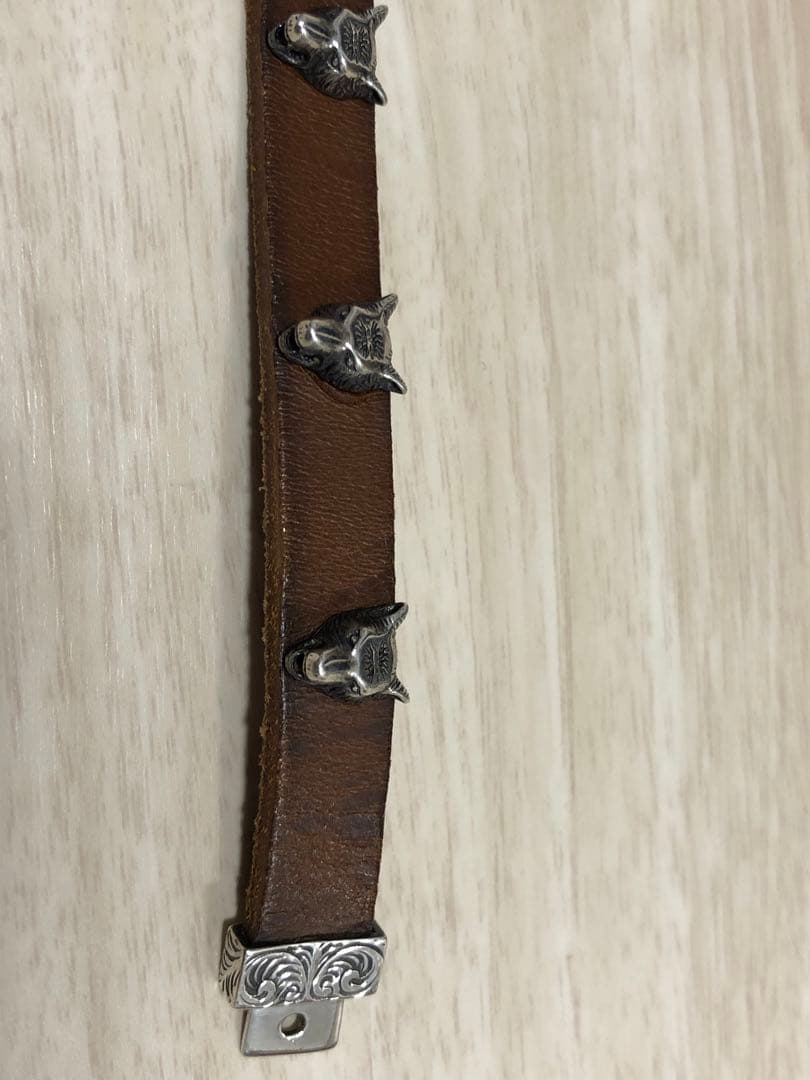 GUCCI アンガーフォレスト　ブレスレット　レザー　ウルフ　シルバー　グッチ
