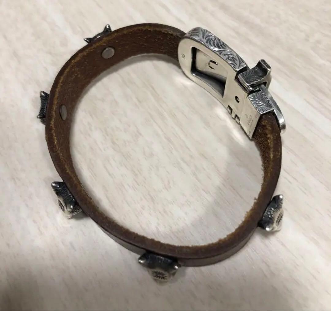 GUCCI アンガーフォレスト　ブレスレット　レザー　ウルフ　シルバー　グッチ