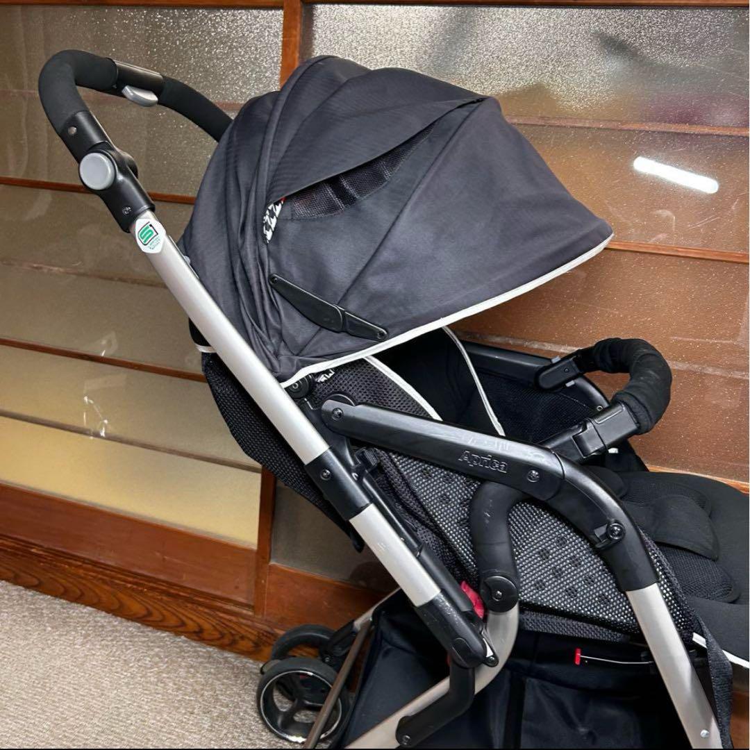 【美品】Aprica アップリカ オプティア ジェットブラック　ベビーカー