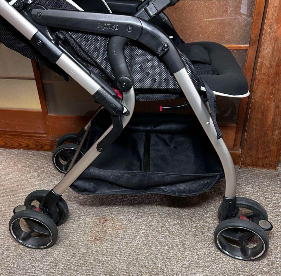 【美品】Aprica アップリカ オプティア ジェットブラック　ベビーカー
