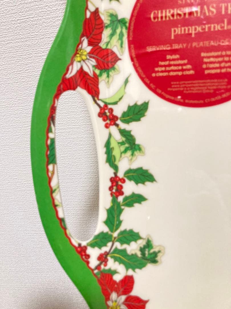 Spode クリスマスハンドルサービングトレイ　プラスチック　大お盆B級品本日迄