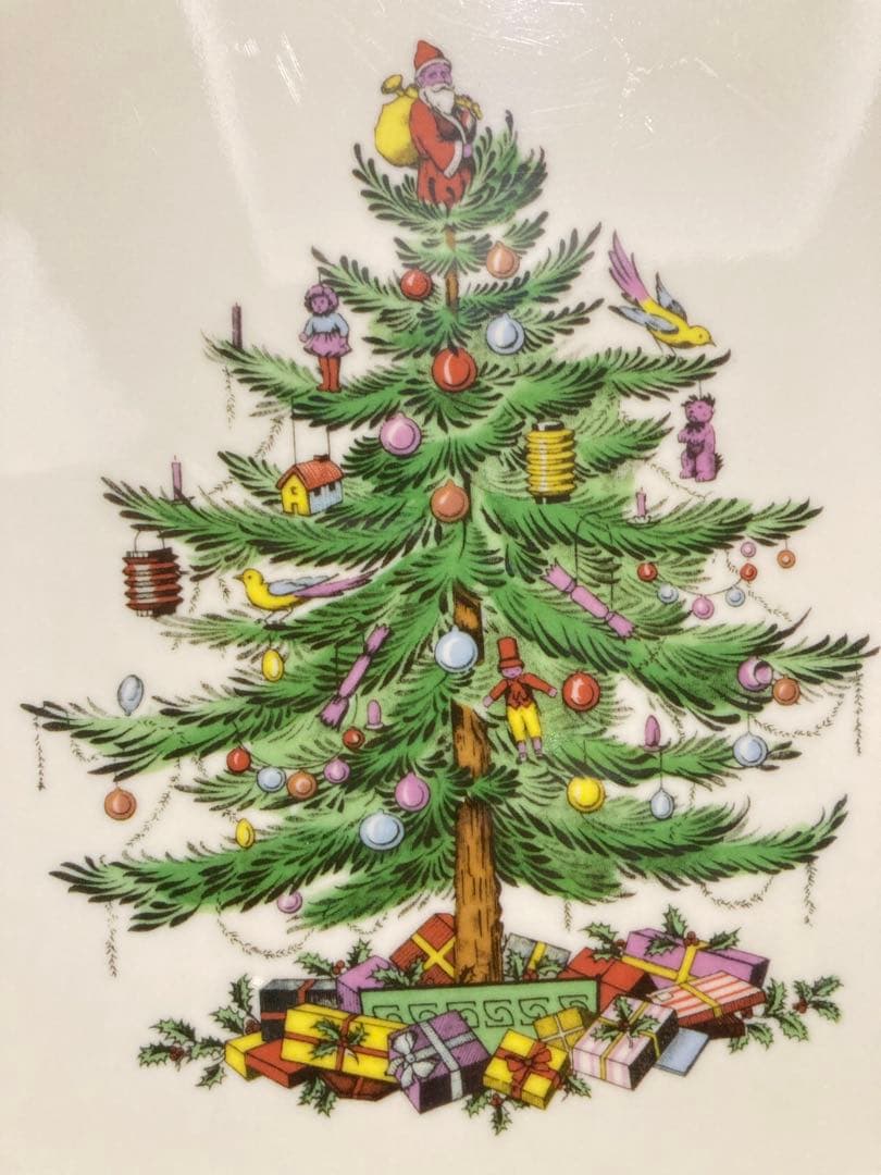 Spode クリスマスハンドルサービングトレイ　プラスチック　大お盆B級品本日迄