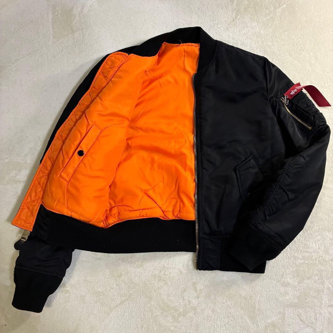 ALPHA MA-1 フライトジャケット S ブラック メンズ スリムフィット