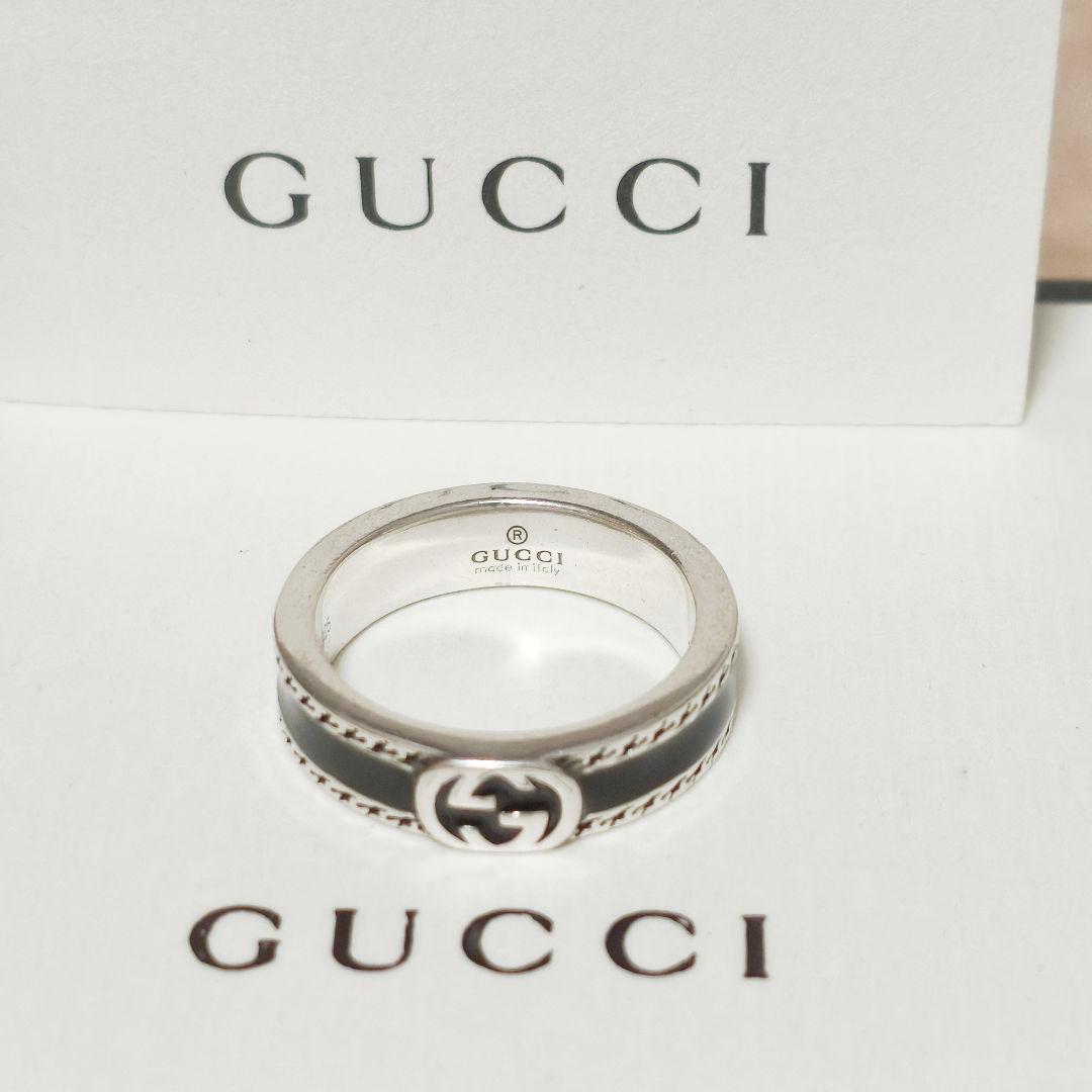 【未使用】GUCCI グッチ インターロッキング エナメル GG 18号