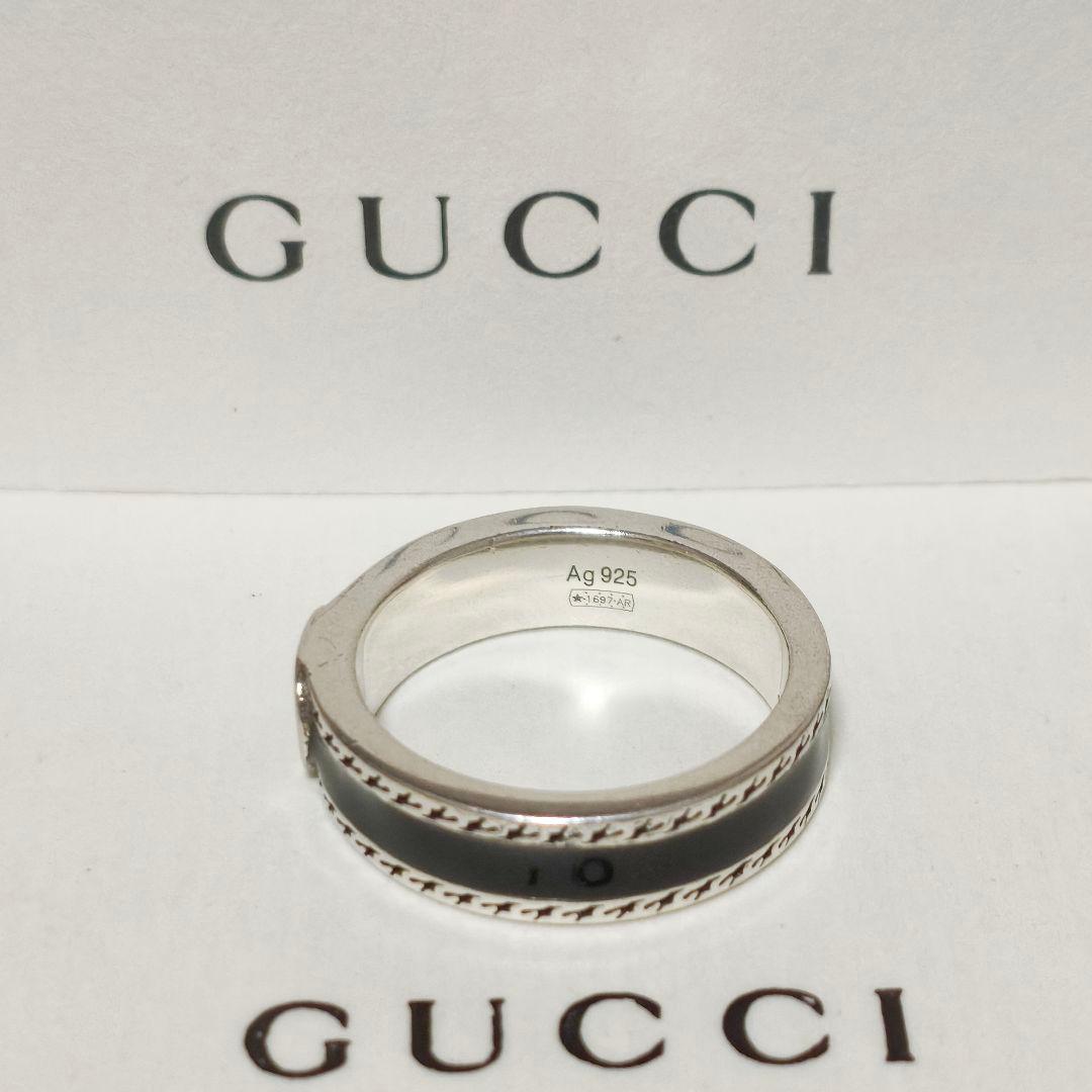 【未使用】GUCCI グッチ インターロッキング エナメル GG 18号