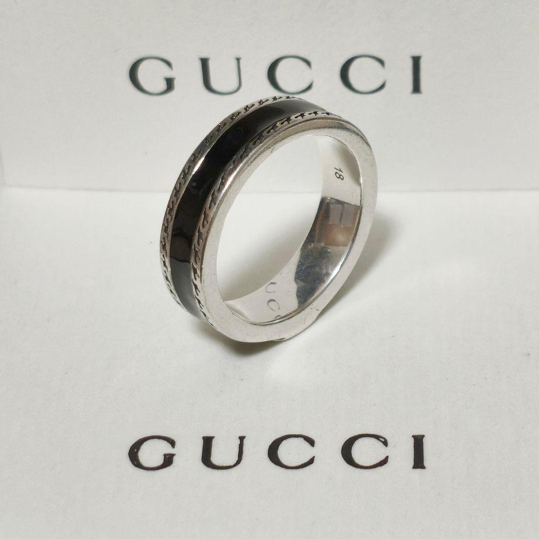 【未使用】GUCCI グッチ インターロッキング エナメル GG 18号