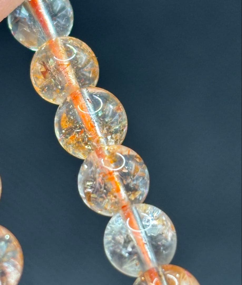 高品質　サンストーン　天然石 ブレスレット