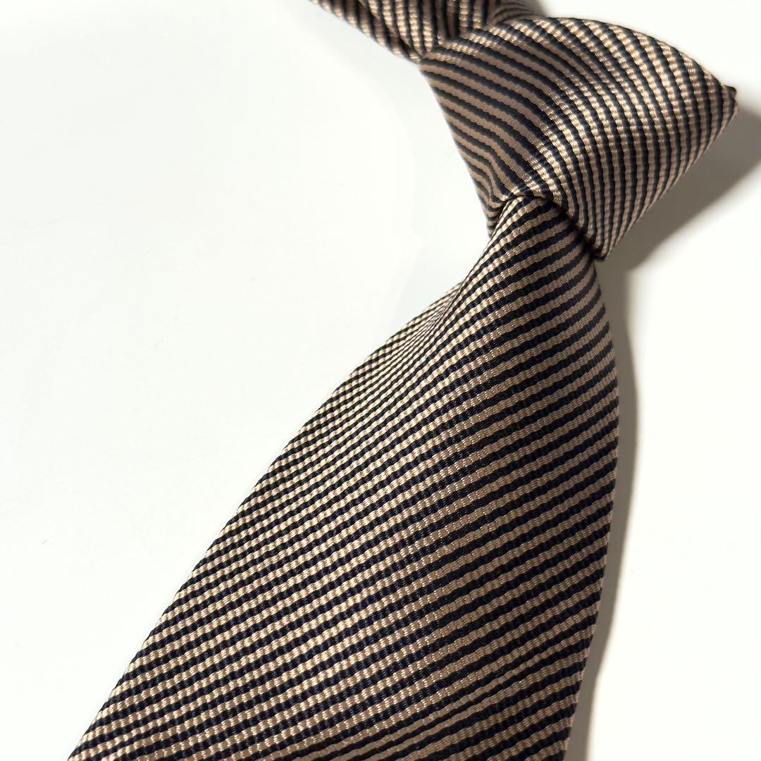 【新品】 Burberry バーバリー ブラウン系 ストライプ柄 ネクタイ