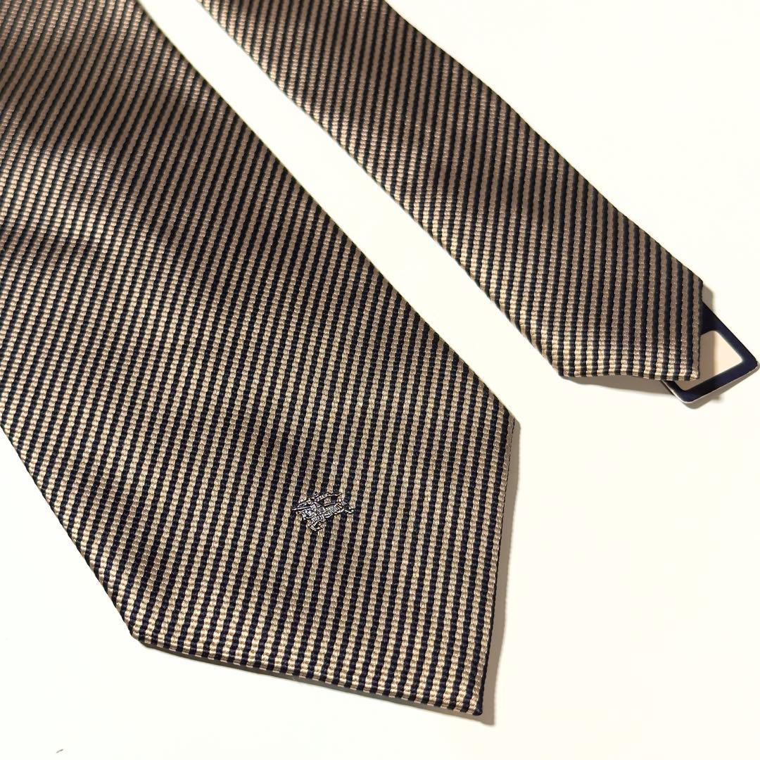 【新品】 Burberry バーバリー ブラウン系 ストライプ柄 ネクタイ