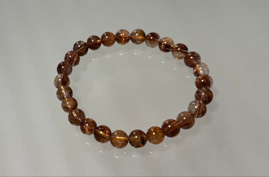 ゴールドキャッツアイルチル　ブレスレット⑩径１７.５ｃｍ（８mm珠）