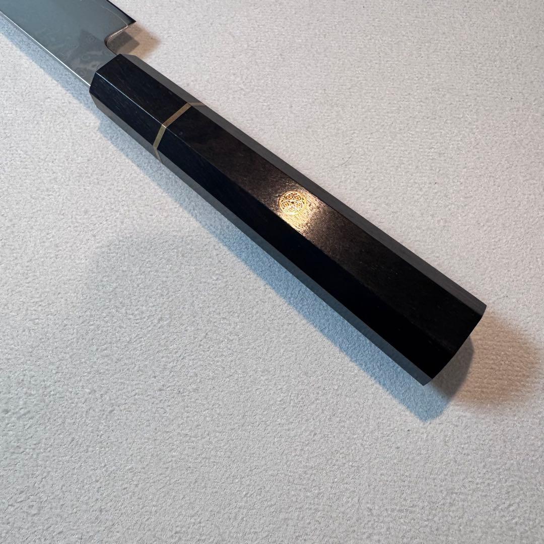 尺300mm 柳刃包丁 墨流しダマスカス　黒檀八角柄　刺身包丁 和包丁
