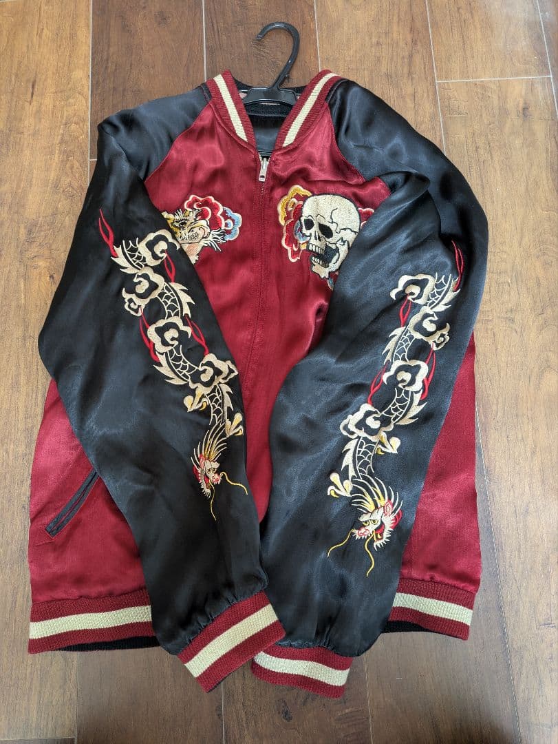 SATORI/さとりリバーシブル スカジャン スカル タイガー ドラゴン L