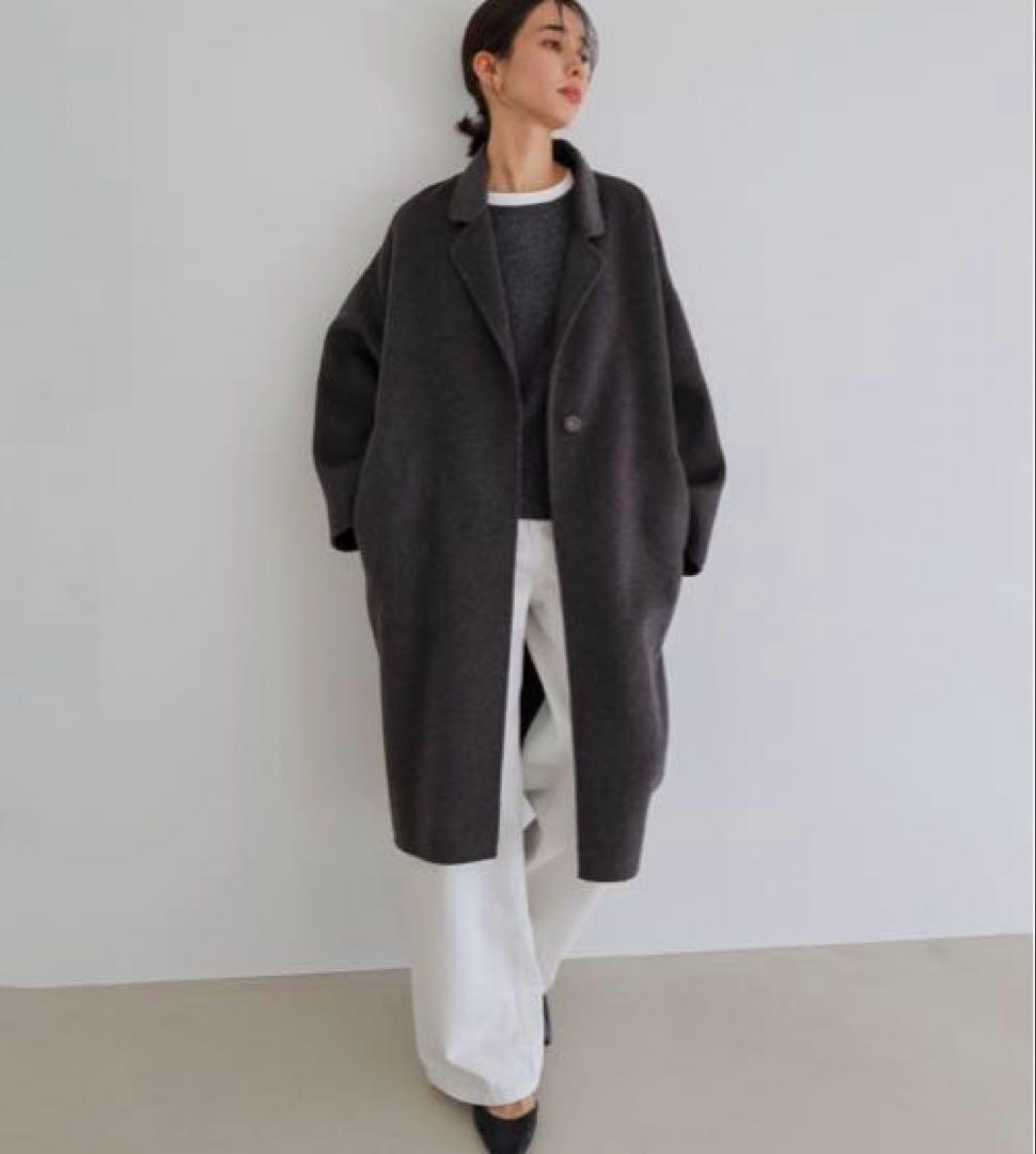 【新品】大人気 evernavyエバーネイビー リバーロングコクーンコート M