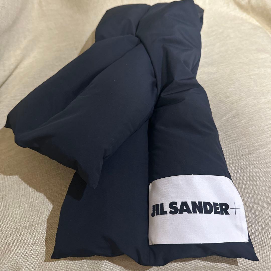 JIL SANDER ネイビー ダウンマフラー補修訳あり
