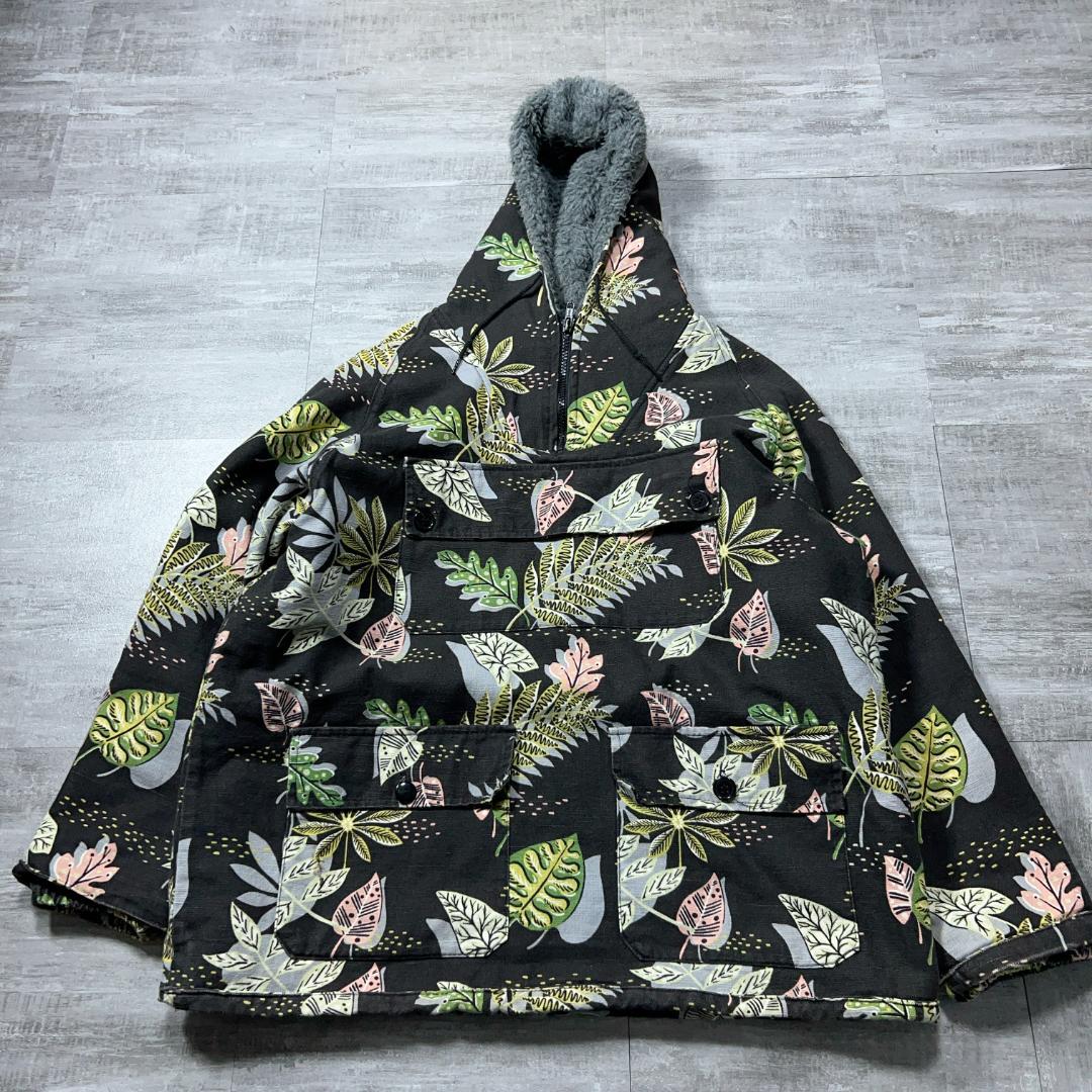 USA製 monitaly Papas フローラル アノラックパーカー 裏ボア