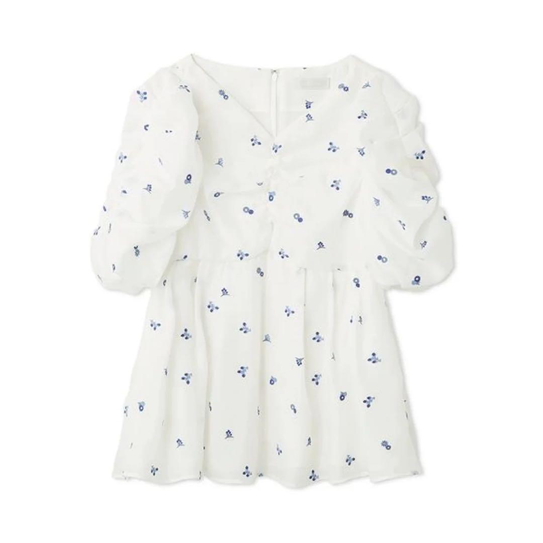 小花刺繍ペプラムブラウス （WHT）　38